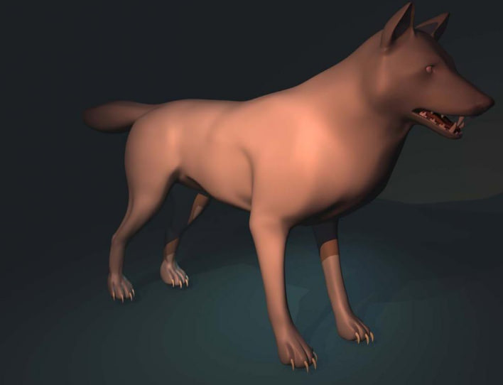 Wild Wolf AAA Low-poly 3D model_4