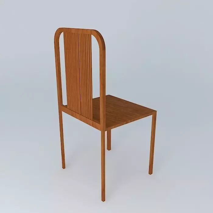 Plain Chair With Rod Back 3D model_0