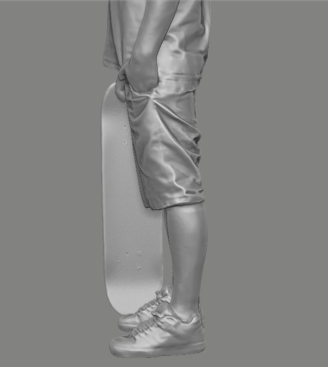 skateboarder person holding skateboard 3D print model_15