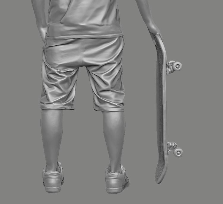 skateboarder person holding skateboard 3D print model_29