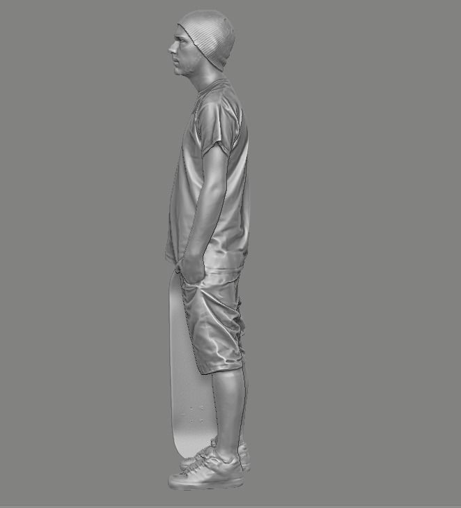 skateboarder person holding skateboard 3D print model_5