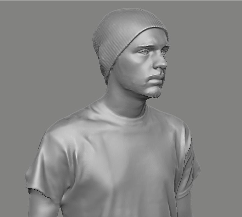 skateboarder person holding skateboard 3D print model_14