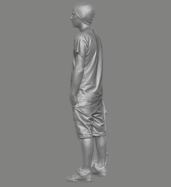skateboarder person holding skateboard 3D print model_6