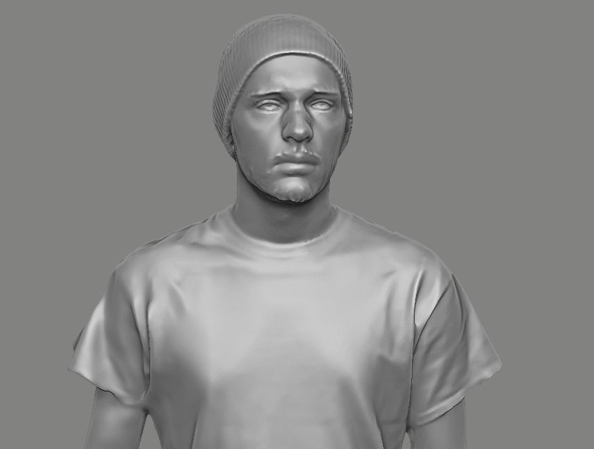 skateboarder person holding skateboard 3D print model_19