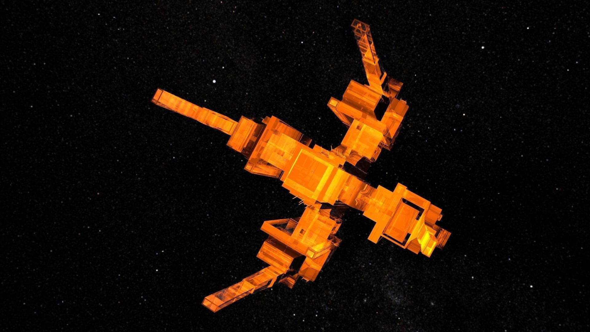 Alien capitalship 3D model_2