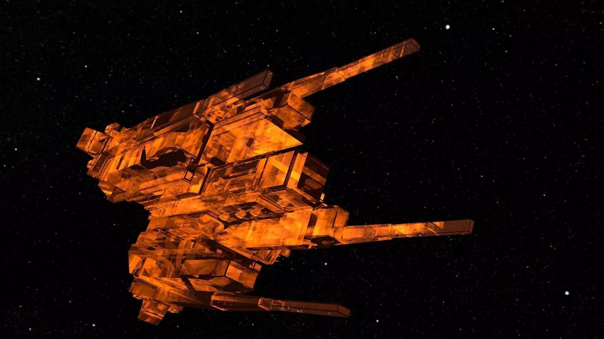 Alien capitalship 3D model_0