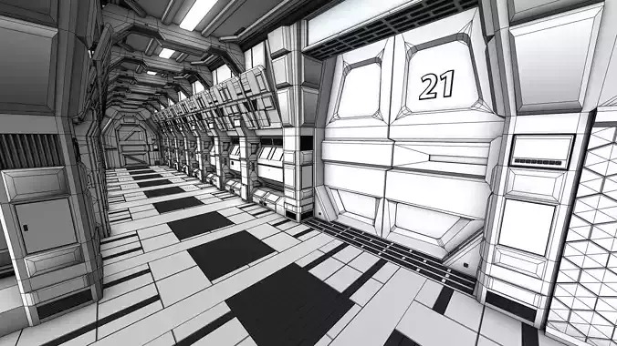 Sci-FI Corridor 3D model