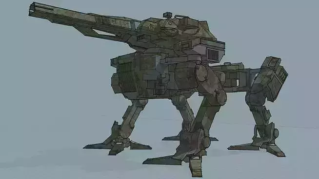 Sketchyphysics controllable 4 legs robot Free 3D model