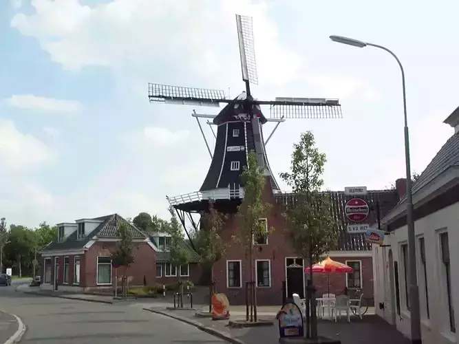 Noordhorn windmill in middle of town Free 3D model