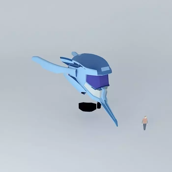 Blue robot head Free 3D model