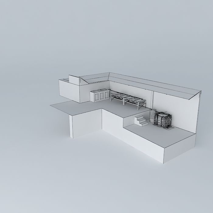 Aquaponico system 09 Aquaponics Beira Mar 1 Tank 1 IBC 2 tabl... 3D model_3