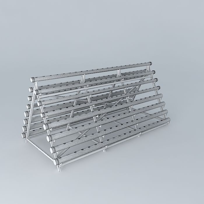 Leaning stands Hydroponics 3D model_3