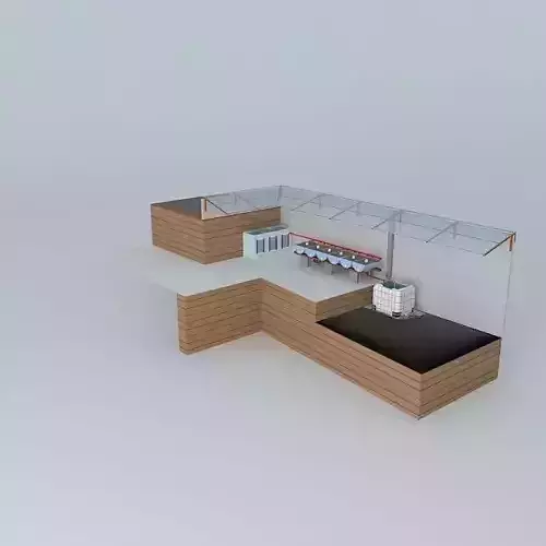 System Aquaponico 03 Aquaponics Beira Mar 1 Tank 1 IBC 6 beds... 3D model