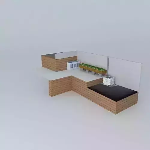 Aquaponico system 05 Aquaponics Beira Mar 1 Tank 1 IBC 2 beds Plywood