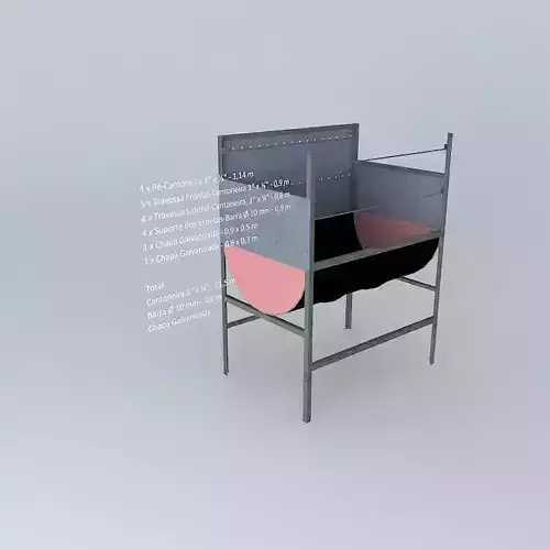 Barbecue Steel Vat 3D model