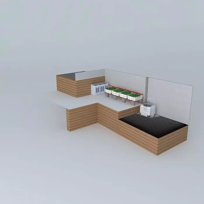 System Aquaponico 01 Aquaponics Beira Mar 1 Tank 1 IBC IBC 4 ... 3D model_0