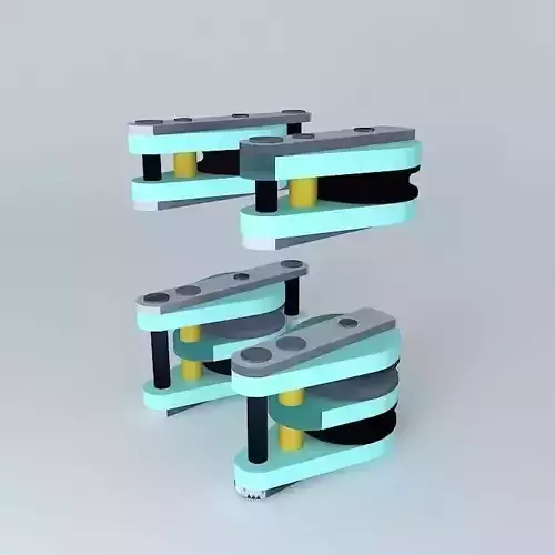 Hoists pair of plastic clamps 3D model