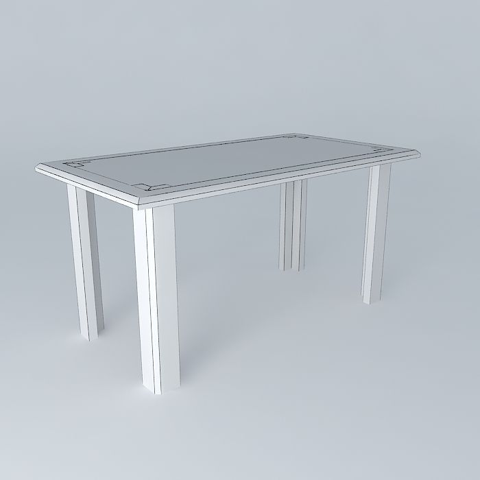 Dining table 3D model_4