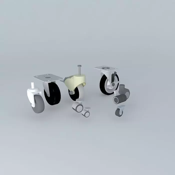 Several casters 3D model