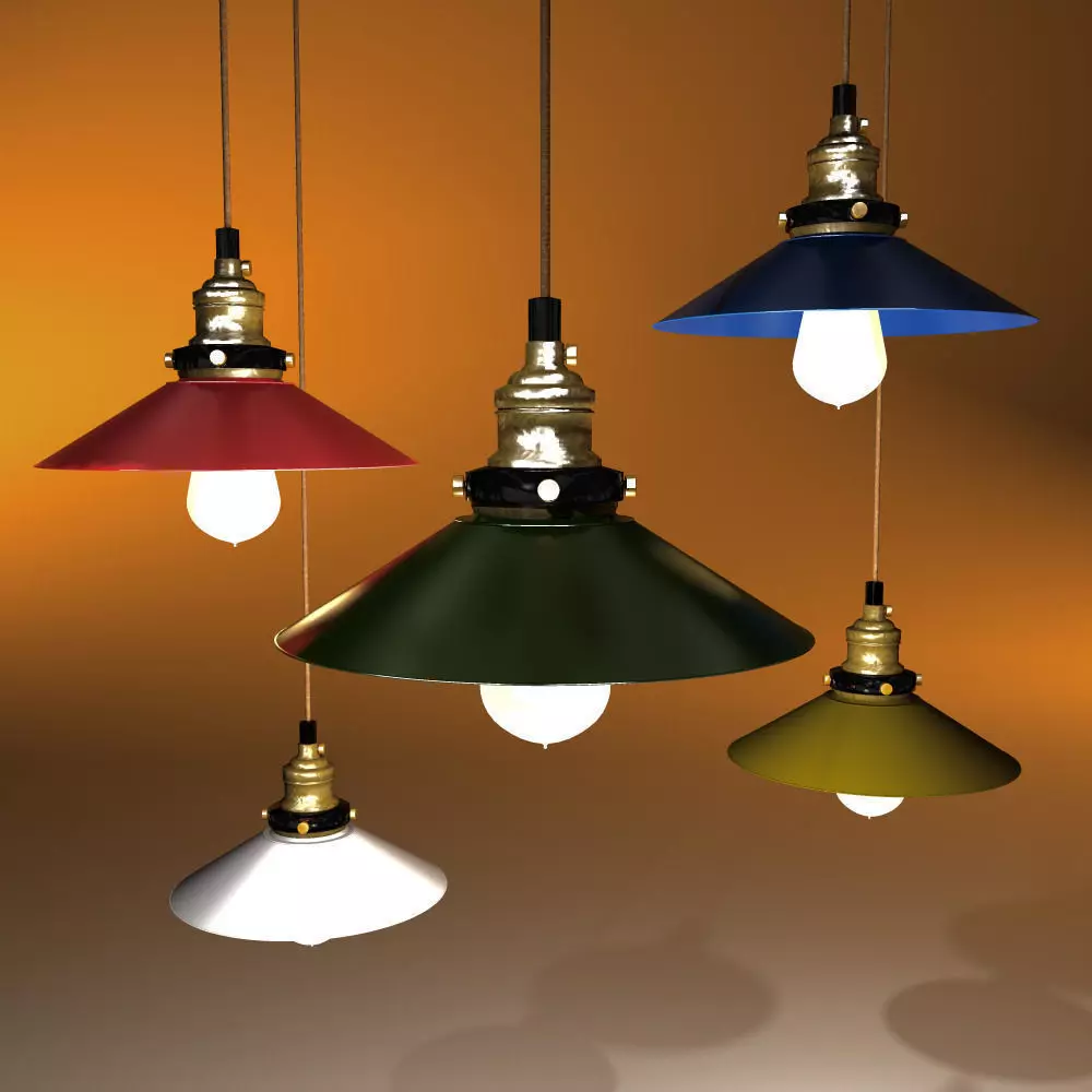 RESTORATION HARDWARE metal filament pendant lamp 3D model_0