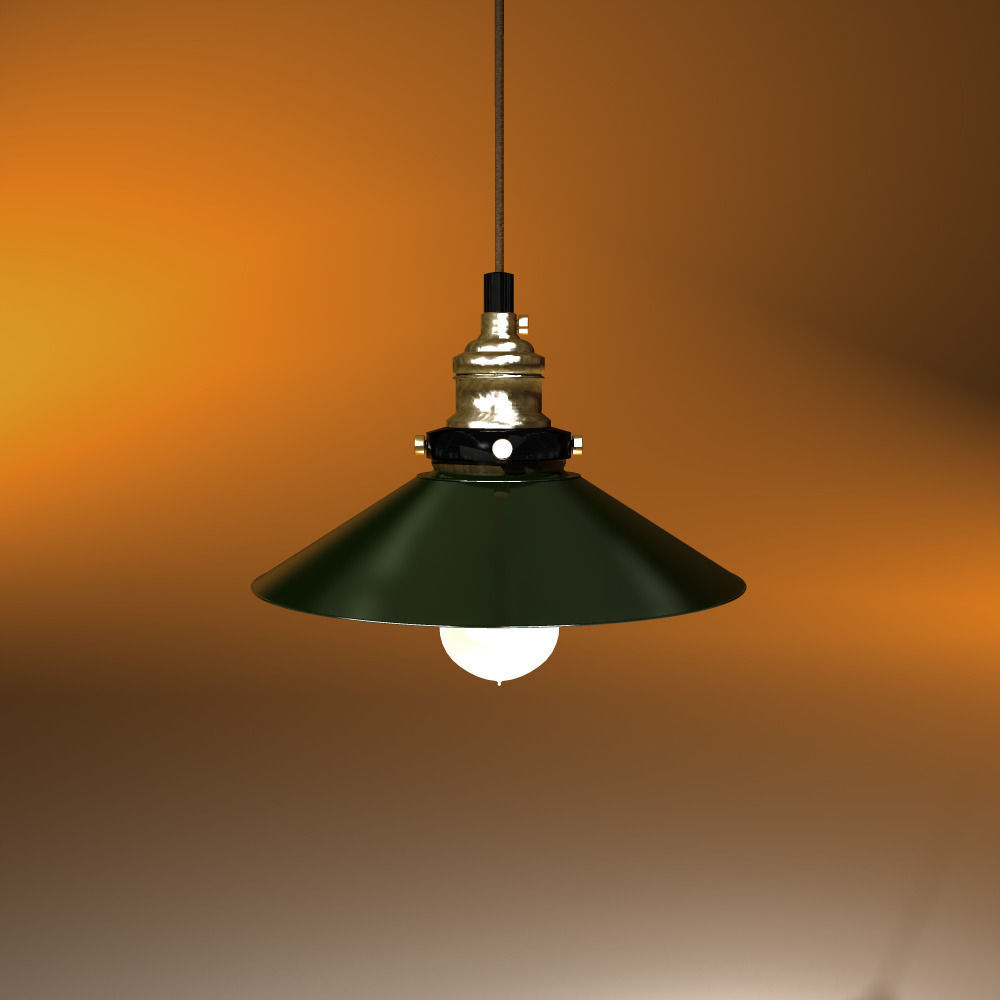 RESTORATION HARDWARE metal filament pendant lamp 3D model_1