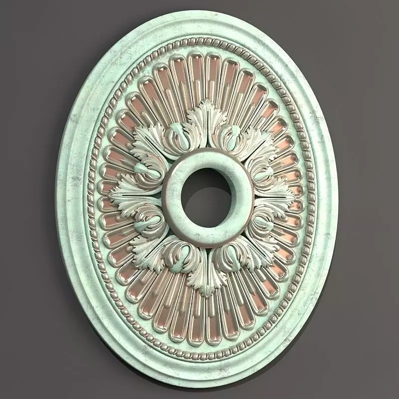 Rosette ornate ceiling medallion 3D print model_0