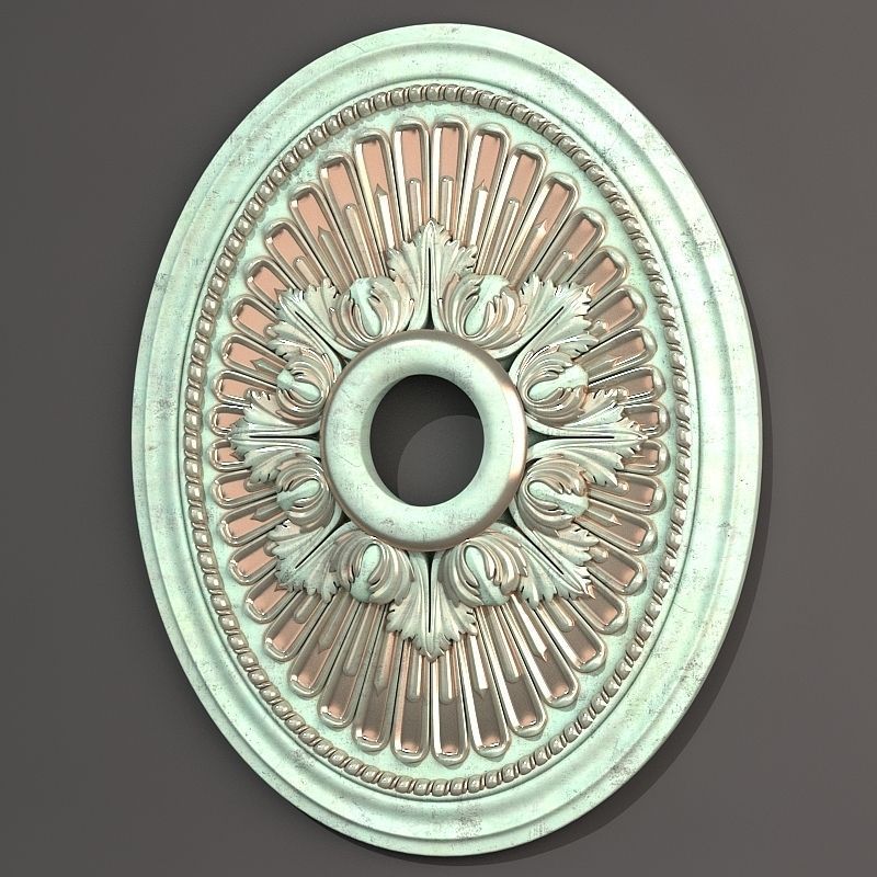Rosette ornate ceiling medallion 3D print model_1