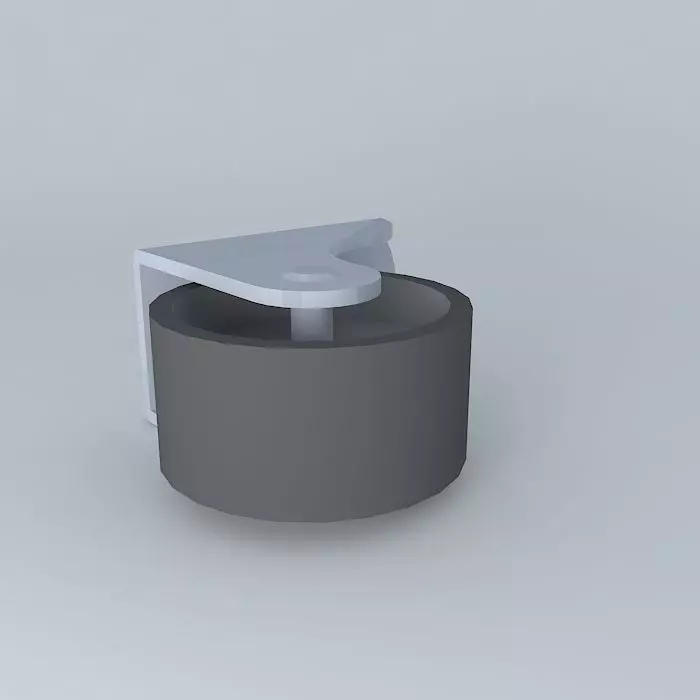 Caster metal container 3D model_0