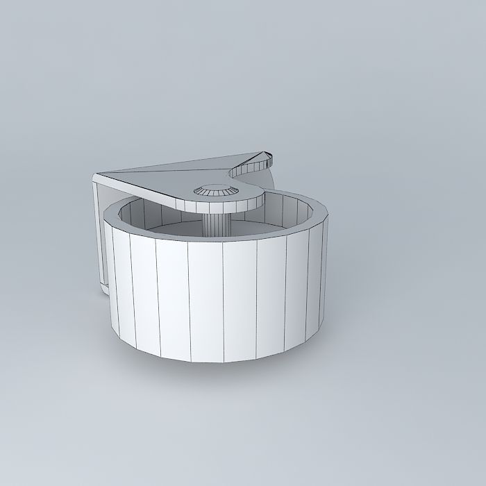 Caster metal container 3D model_3