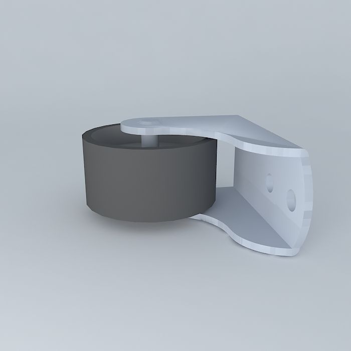Caster metal container 3D model_2