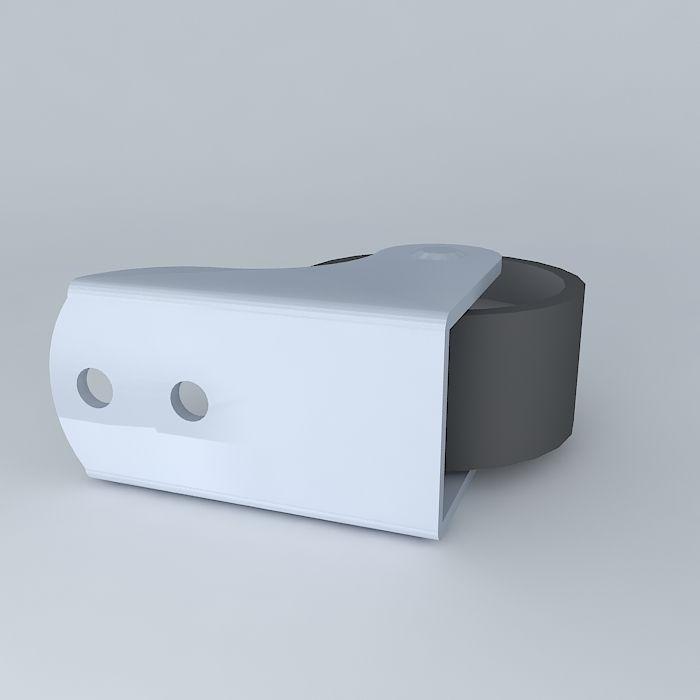 Caster metal container 3D model_1