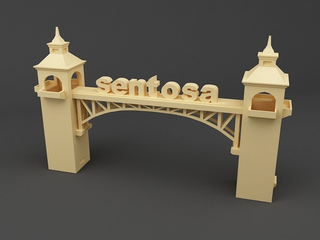 Sentosa Island Gate Singapore 3D print model_2