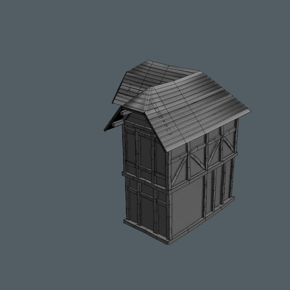 High Quality Medieval house - Building C Low-poly 3D model_1