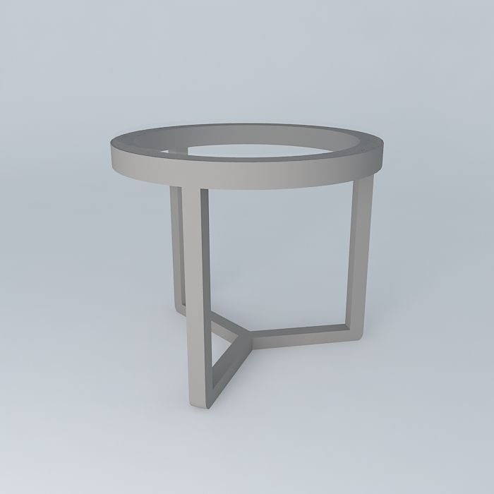 Metal Side Table 3D model_2