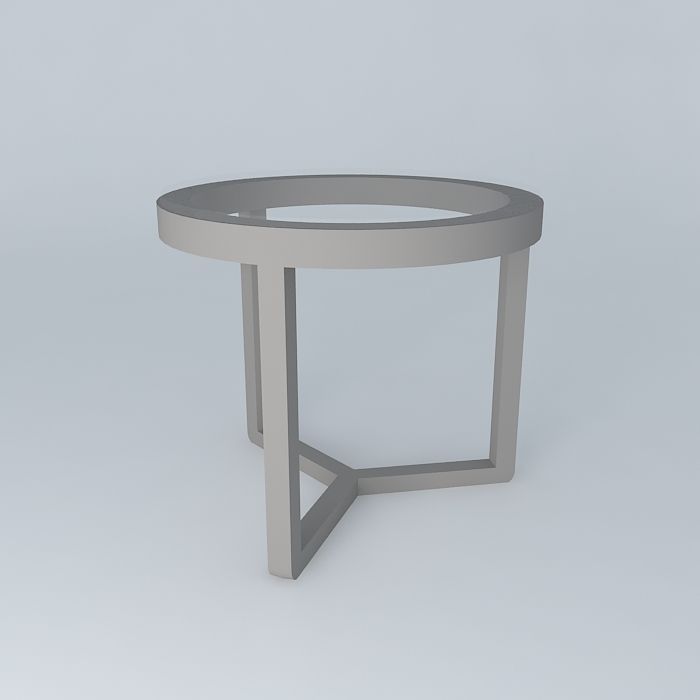 Metal Side Table 3D model_1