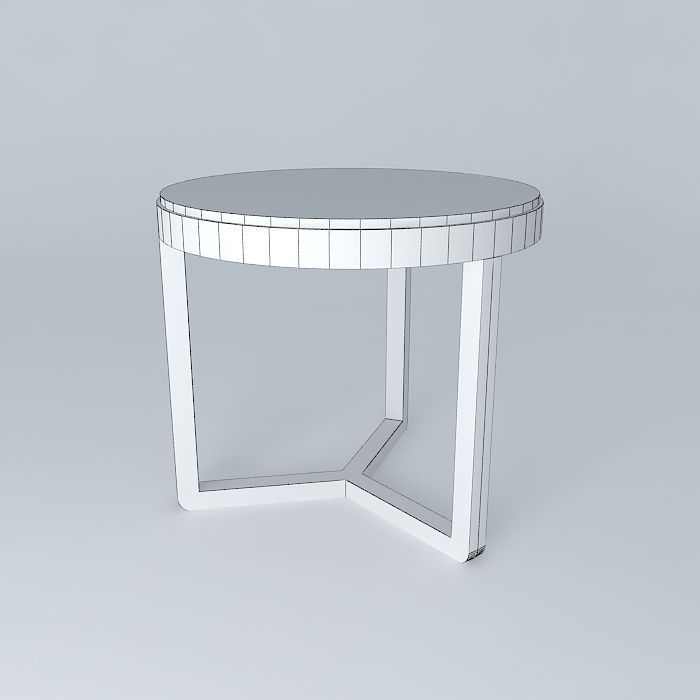 Metal Side Table 3D model_4
