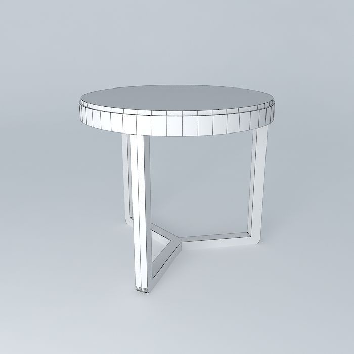 Metal Side Table 3D model_3