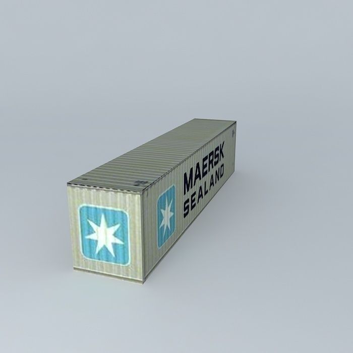 Maersk Sealand Container 40 Free 3D model_1