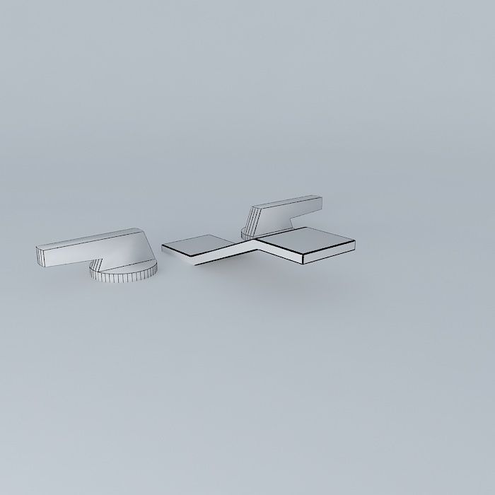 Faucet pair of bathroom faucets 3D model_4