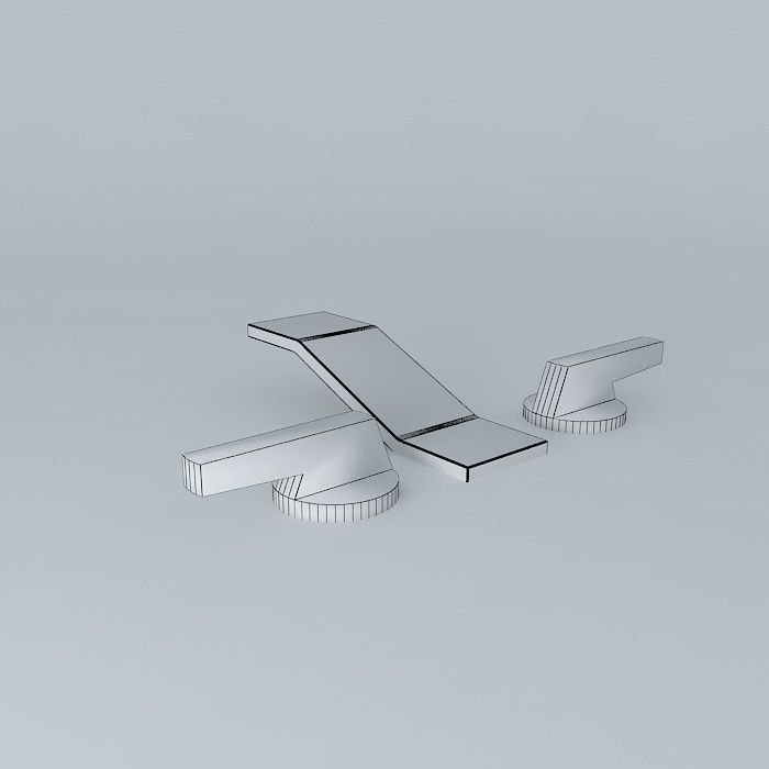 Faucet pair of bathroom faucets 3D model_3