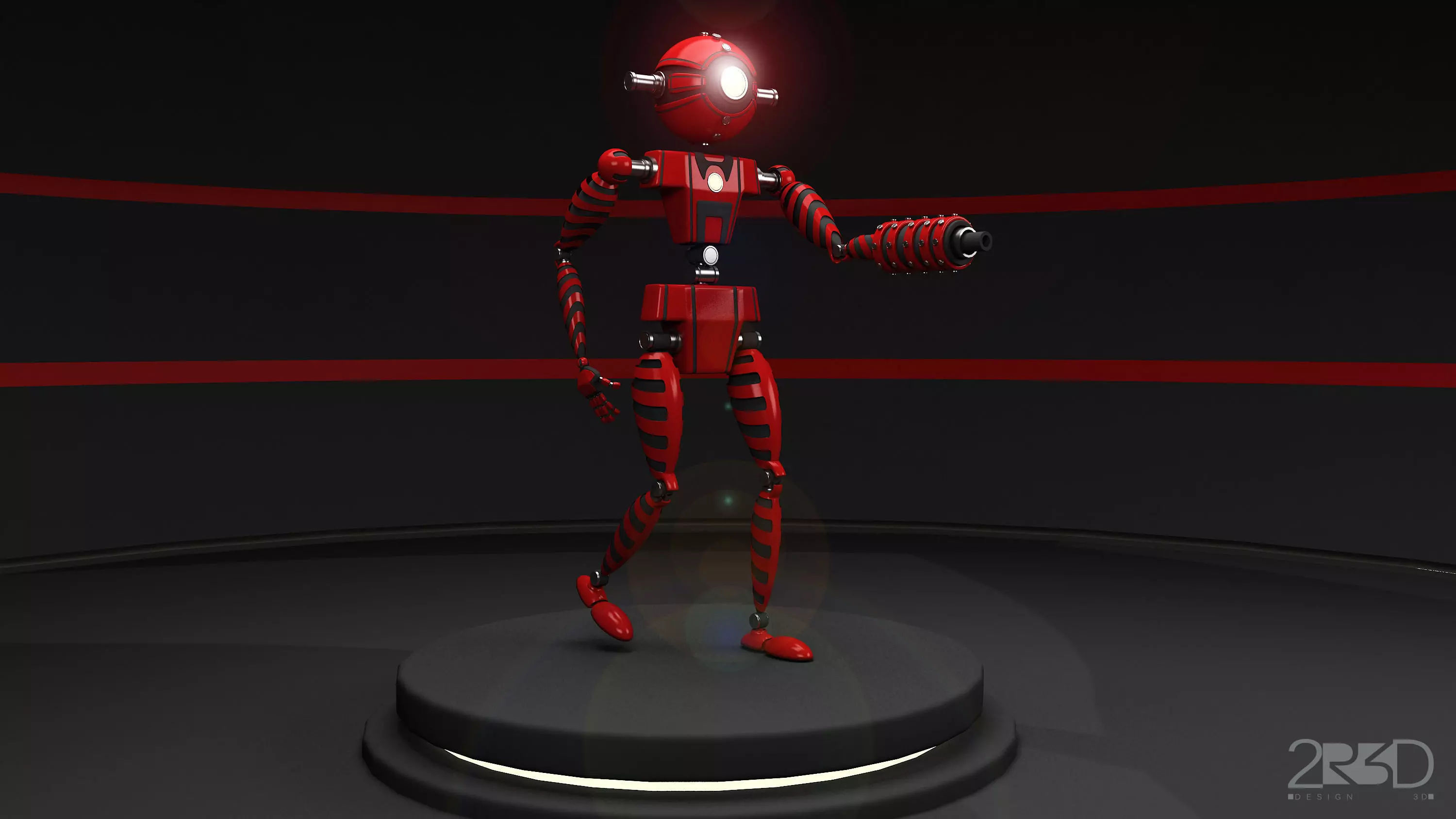 Robot on platform 3D model_0