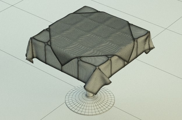 Restaurant Table with Towel 3D model_1