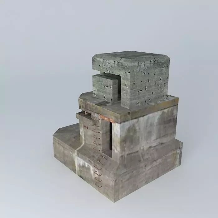 Artillery Fire Control Bunker Battery Waldam Free 3D model_0