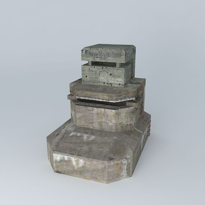 Artillery Fire Control Bunker Battery Waldam Free 3D model_1