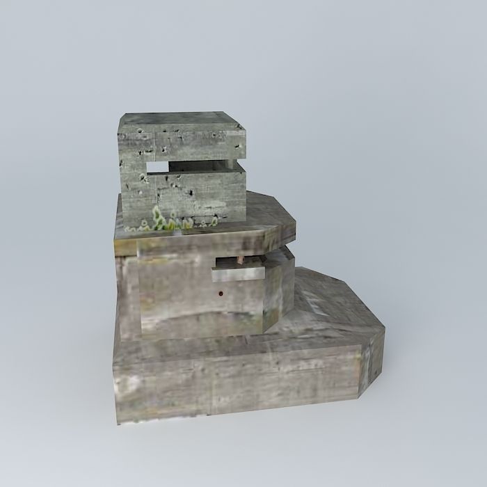Artillery Fire Control Bunker Battery Waldam Free 3D model_2