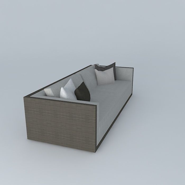 Sofa with pillows 3D model_1