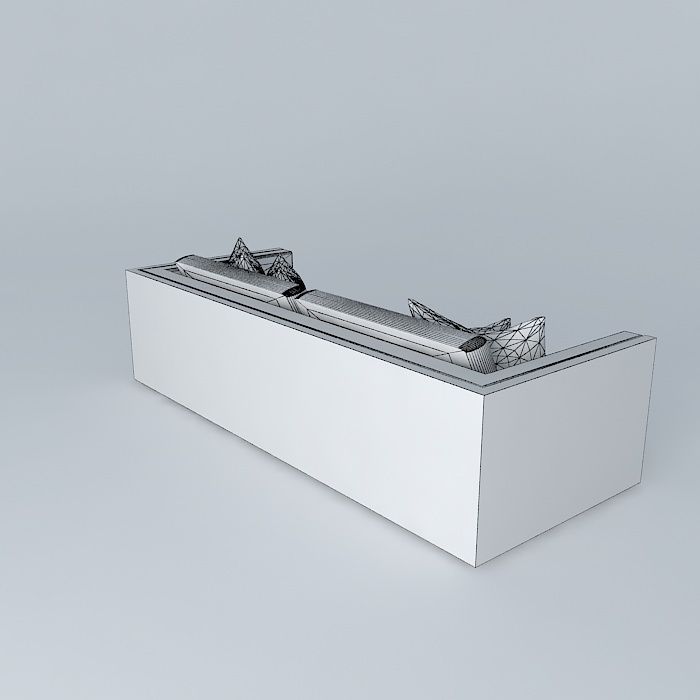 Sofa with pillows 3D model_4