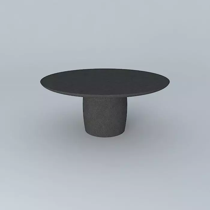 Concrete Round Dining Table 3D model_0