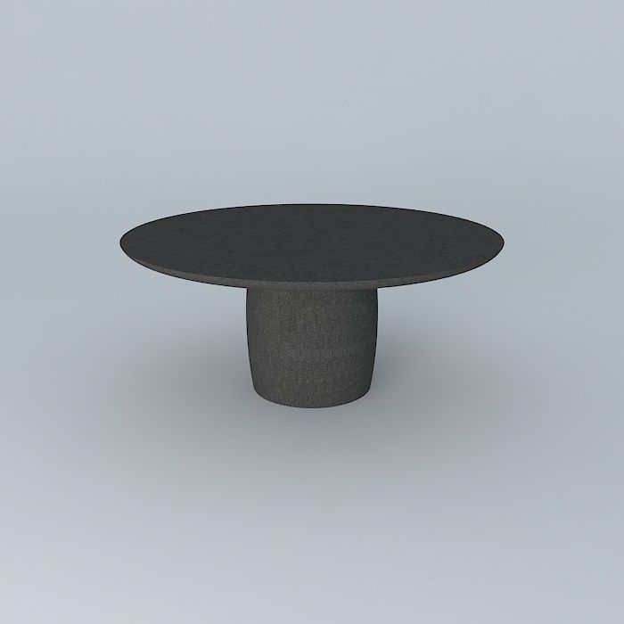 Concrete Round Dining Table 3D model_1