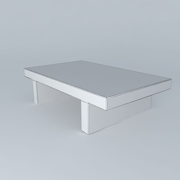 Teak Coffee Table 3D model_4